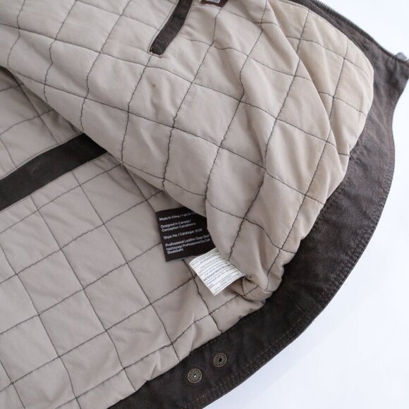 Vintage Danier Brown 100% Suede Leather Cotton Lined Zip Up Moto Jacket 2XL - Picture 13 of 15